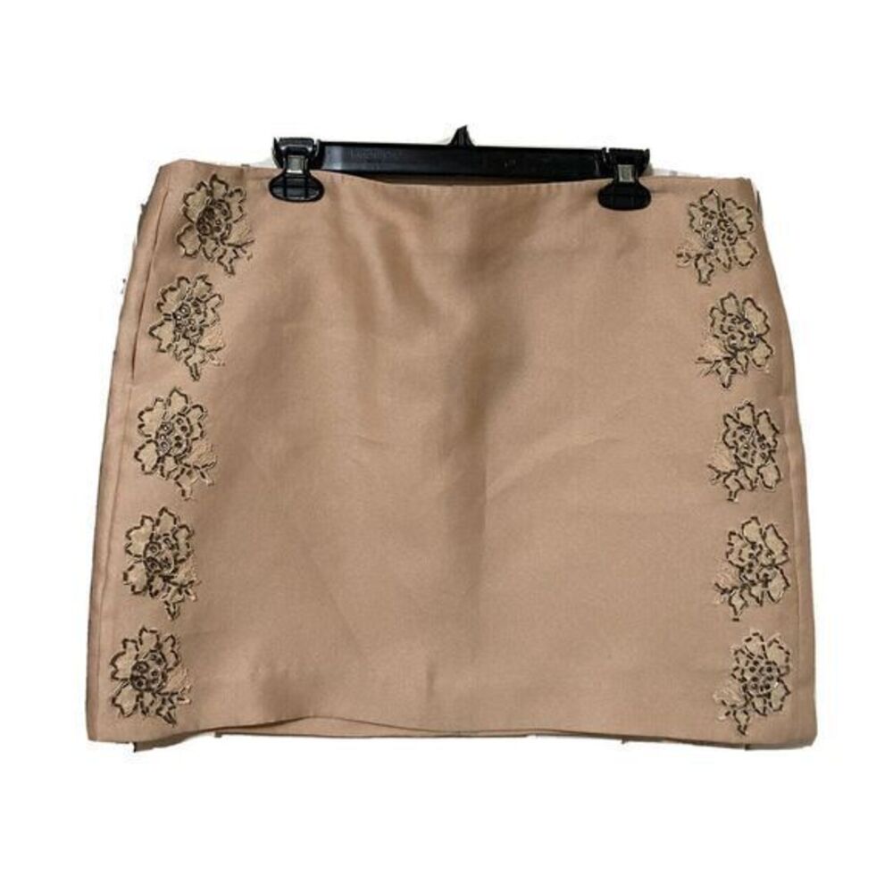 BY TIMO Womens Skirt NEW Size XL powder pink Floral Beaded Silk Blend Ti Mo